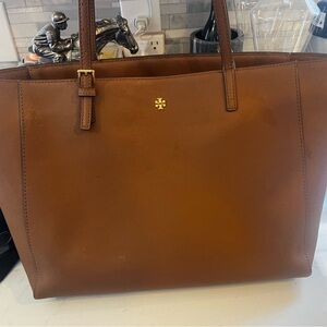 Tory Burch Brown Structured Leather Tote